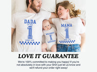 Personalized 1st Year Down Shirt – Blue Varsity Game Day Design