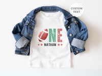 Personalized First Year Down - Football Theme Birthday Tee