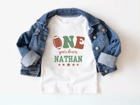 Personalized One Year Down Football Birthday Shirt