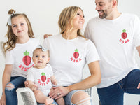 Pixelated Strawberry Pocket Design Birthday Shirt