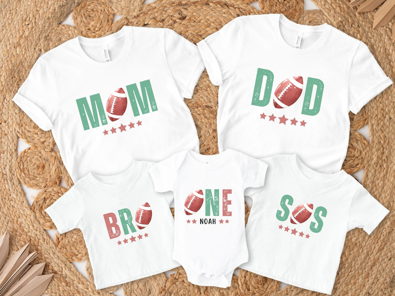 Personalized First Year Down - Football Theme Birthday Tee