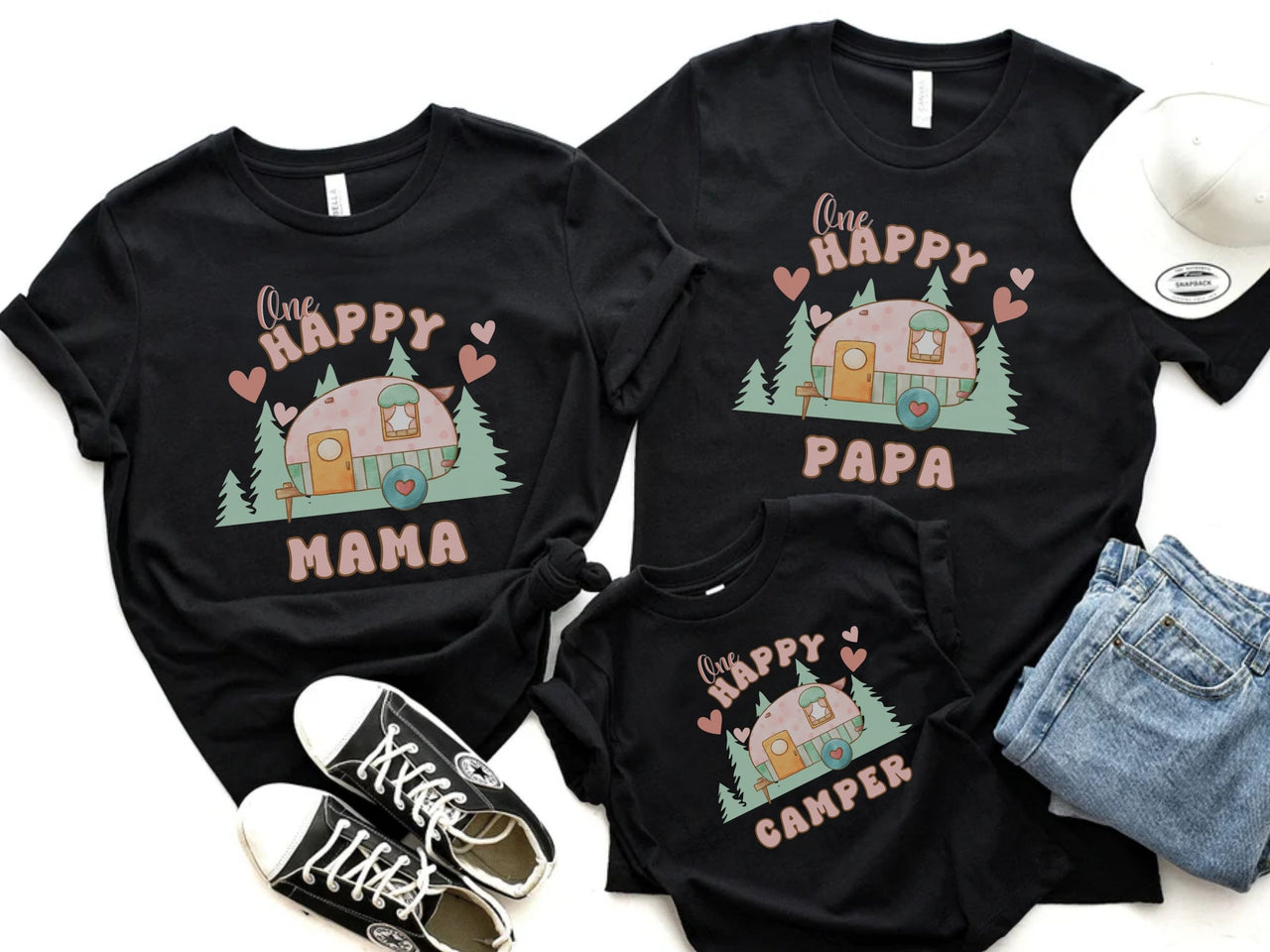 Cute One Happy Camper - Matching Family Birthday Tees