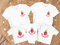 Pixelated Strawberry Pocket Design Birthday Shirt