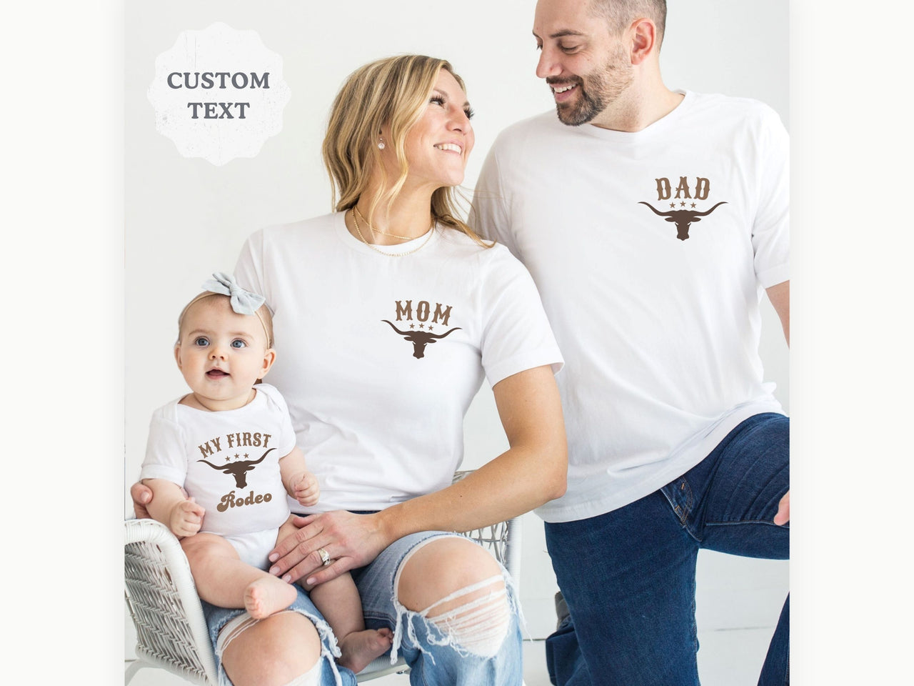 My First Rodeo Pocket Design - Matching Mama Dada Shirts