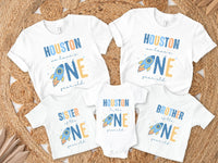 Colorful Houston 1st Birthday Family Matching Shirt