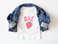 Cute Strawberry Pocket Design - Berry First Birthday Tee