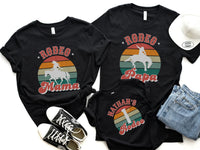 Personalized Retro Rodeo Theme Family Matching Birthday Tees