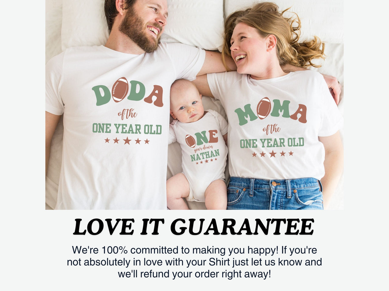 Personalized One Year Down Football Birthday Shirt