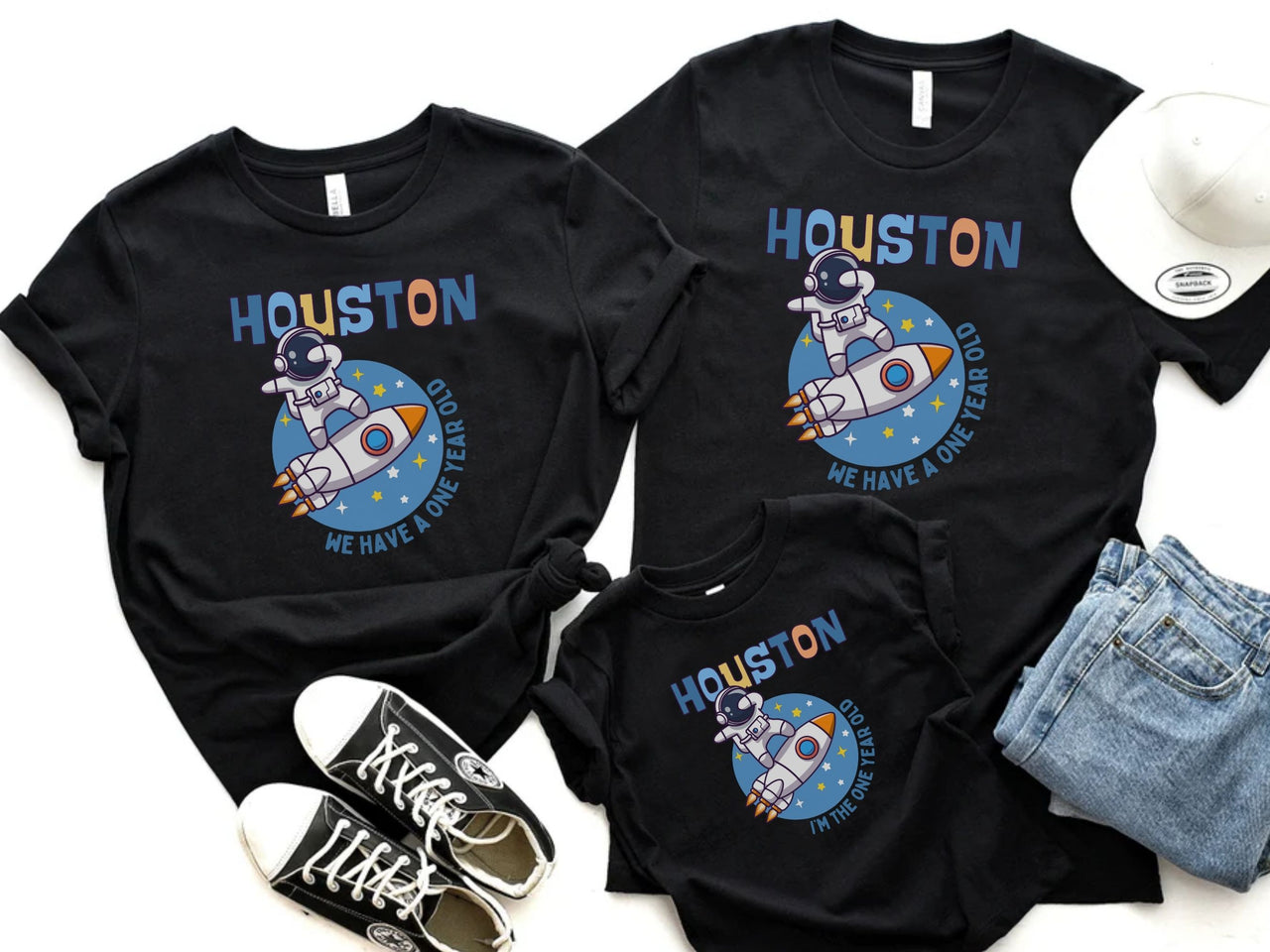 Astronaut Dabbing on Rocket Ship - Space Theme Tee