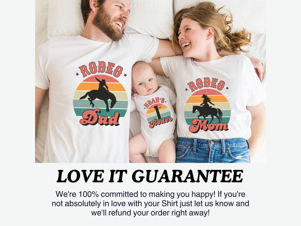Personalized Retro Rodeo Theme Family Matching Birthday Tees