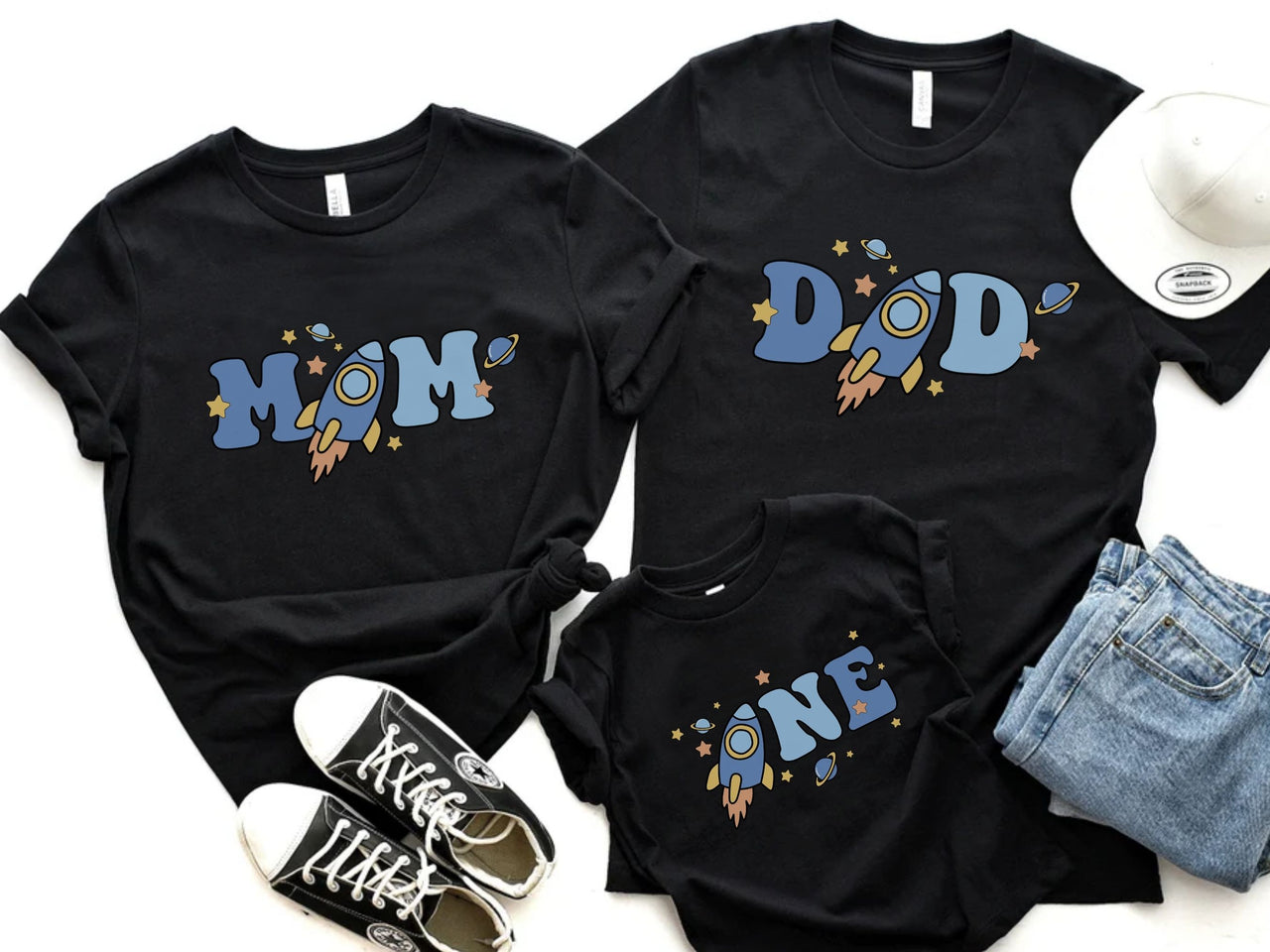 Rocket Ship - Space Themed 1st Birthday Shirts