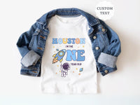 Hanging Astronaut - Space Theme 1st Birthday Tees