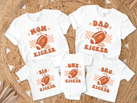 One Little Kicker Football Theme Family Matching Shirts