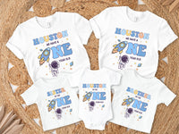 Hanging Astronaut - Space Theme 1st Birthday Tees