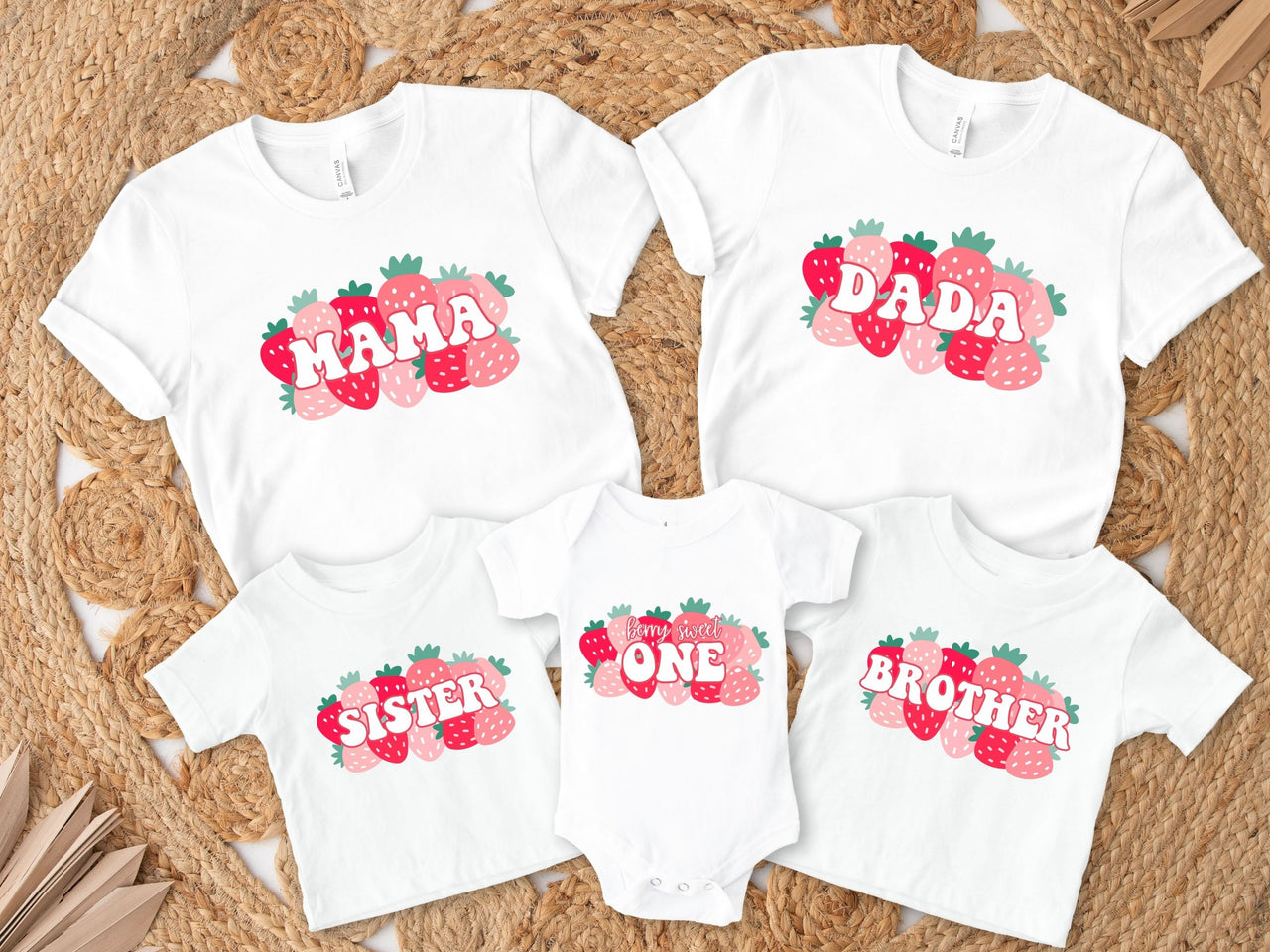 Berry First Birthday - Bunched Up Stawberries Tee