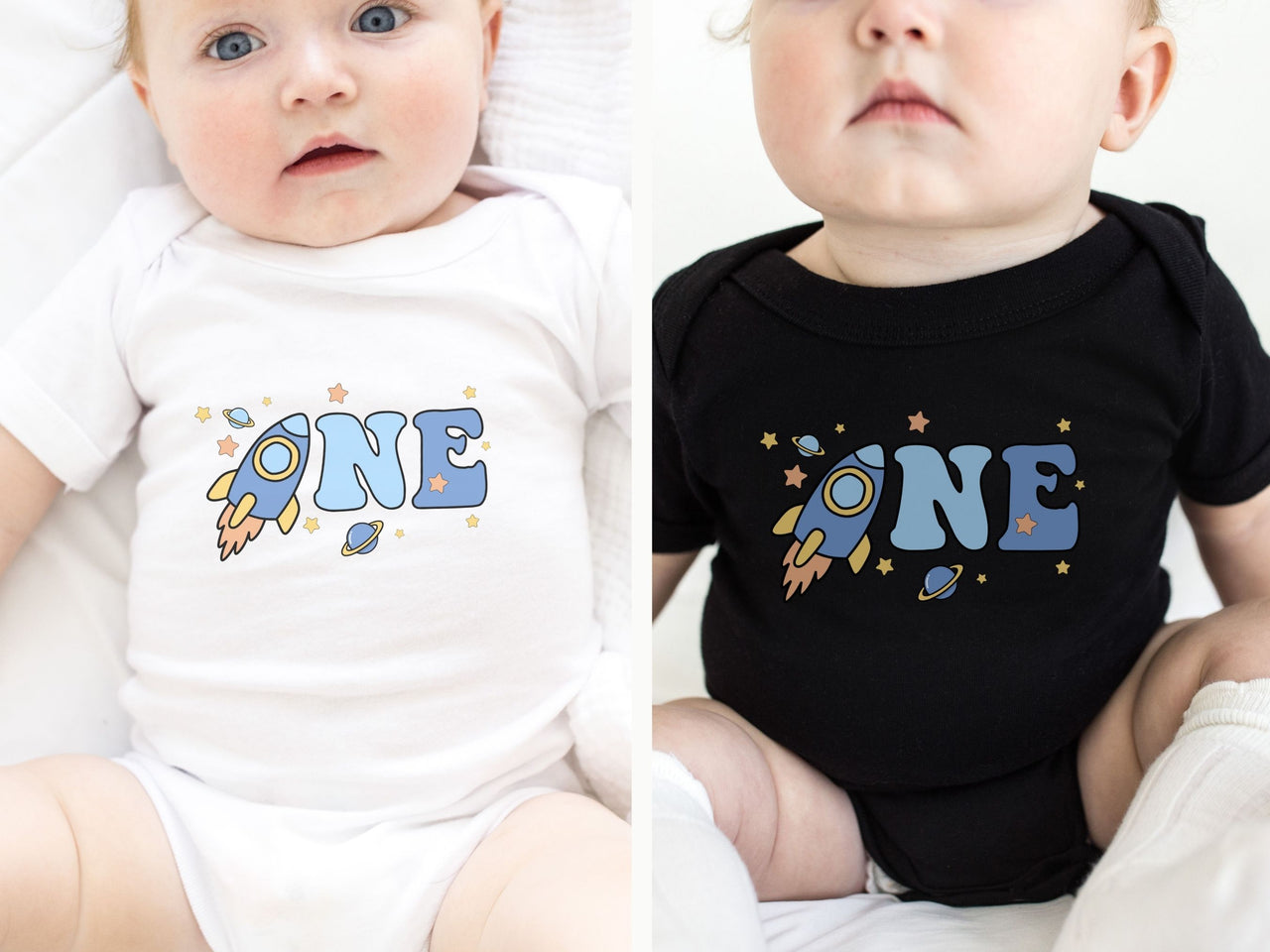 Rocket Ship - Space Themed 1st Birthday Shirts