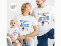 Hanging Astronaut - Space Theme 1st Birthday Tees