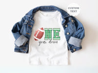 First Year Down Football Birthday Shirt – Green Field Design