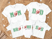 First Year Down Football Birthday Shirt – Green Field Design