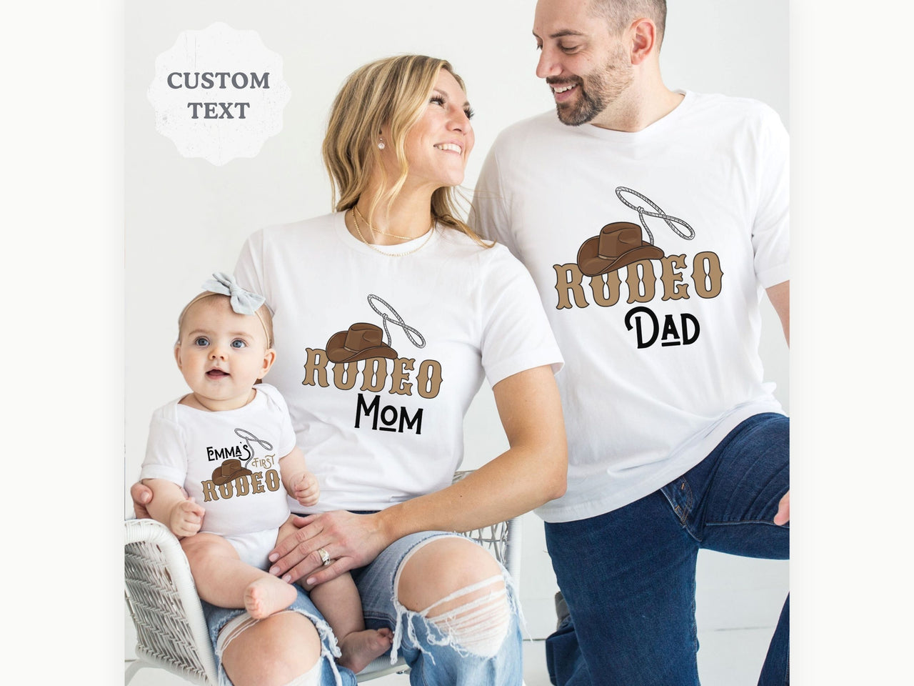 Personalized Cowboy Hat with Lasso - 1st Rodeo Birthday Shirt