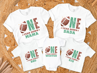 Personalized One Year Down - Football First Birthday Shirt