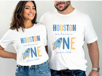 Colorful Houston 1st Birthday Family Matching Shirt