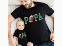 First Year Down Football Birthday Shirt – Green Field Design