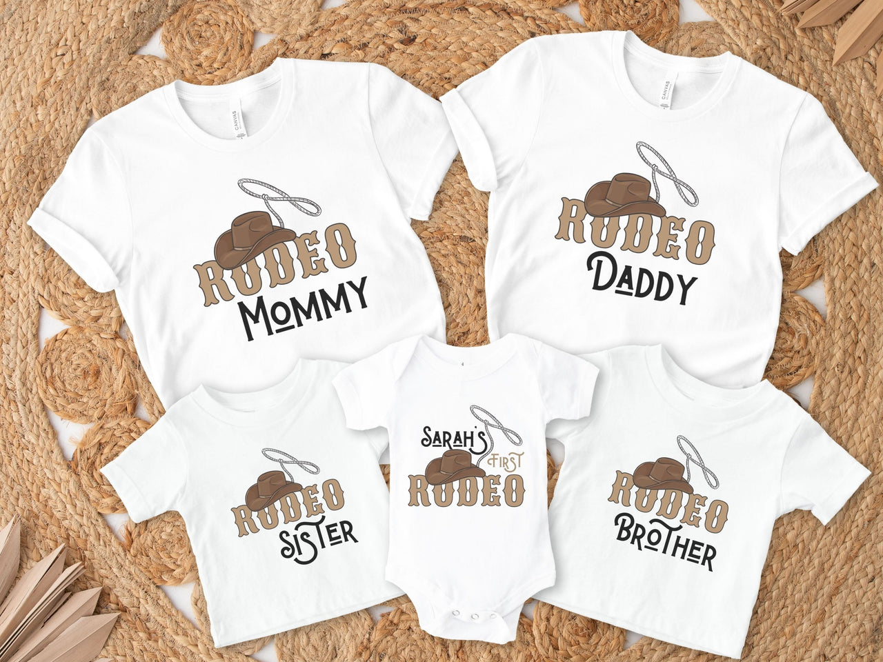 Personalized Cowboy Hat with Lasso - 1st Rodeo Birthday Shirt