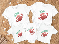 1st Year Down Football Birthday Shirt – Curved Text Design