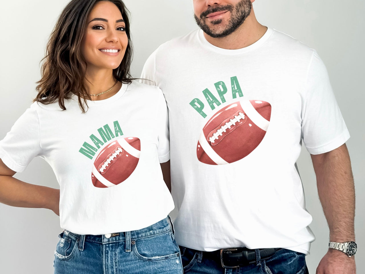 1st Year Down Football Birthday Shirt – Curved Text Design