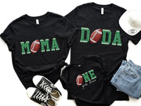 First Year Down Football Birthday Shirt – Green Field Design
