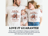Personalized 1st Year Down Birthday Shirt – Football & Checkered Design