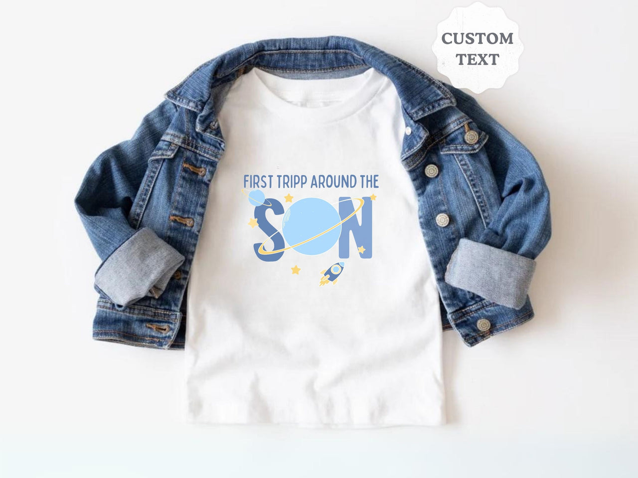 Space Theme - Saturn 1st Birthday Shirt