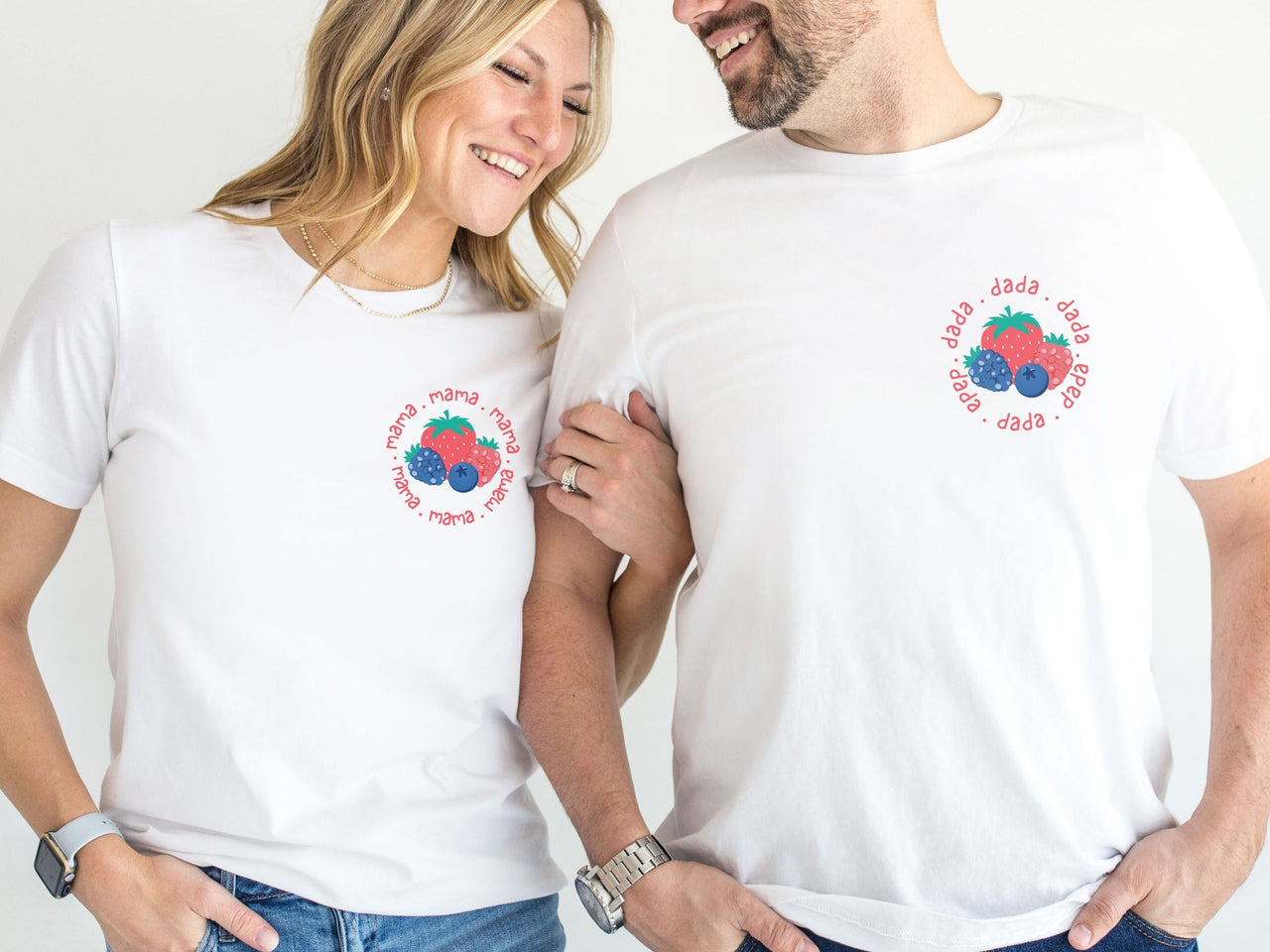 Mixed Berry Circular Pocket Design Parents Shirt