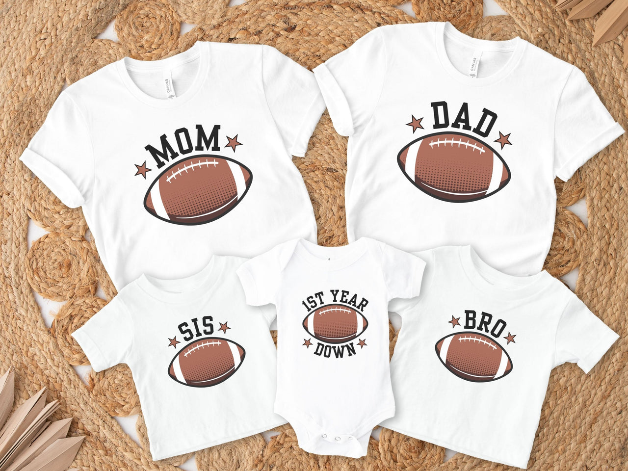 First Touchdown - Football Theme Family Matching Birthday Tees