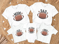 First Touchdown - Football Theme Family Matching Birthday Tees