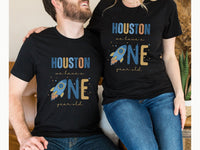 Colorful Houston 1st Birthday Family Matching Shirt