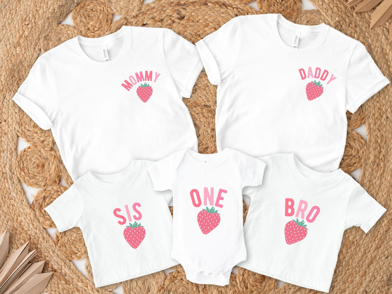 Cute Strawberry Pocket Design - Berry First Birthday Tee
