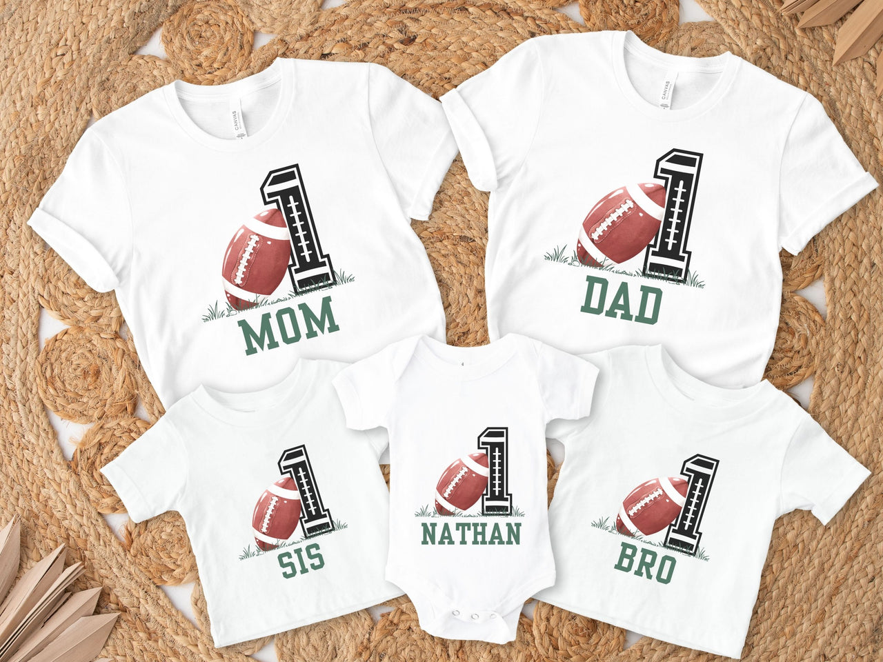 Personalized Football 1st Birthday Shirt
