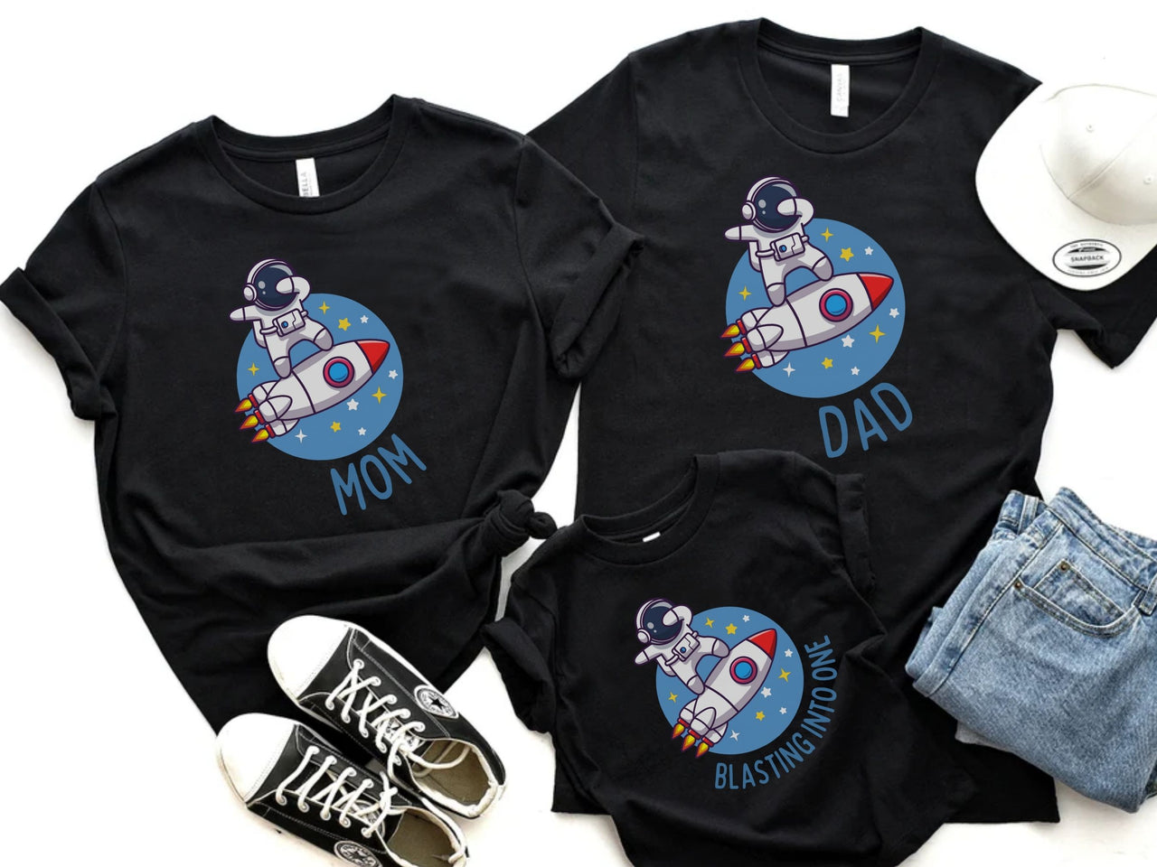 Blasting Into One - Astronaut Dabbing on Rocket Ship Tee