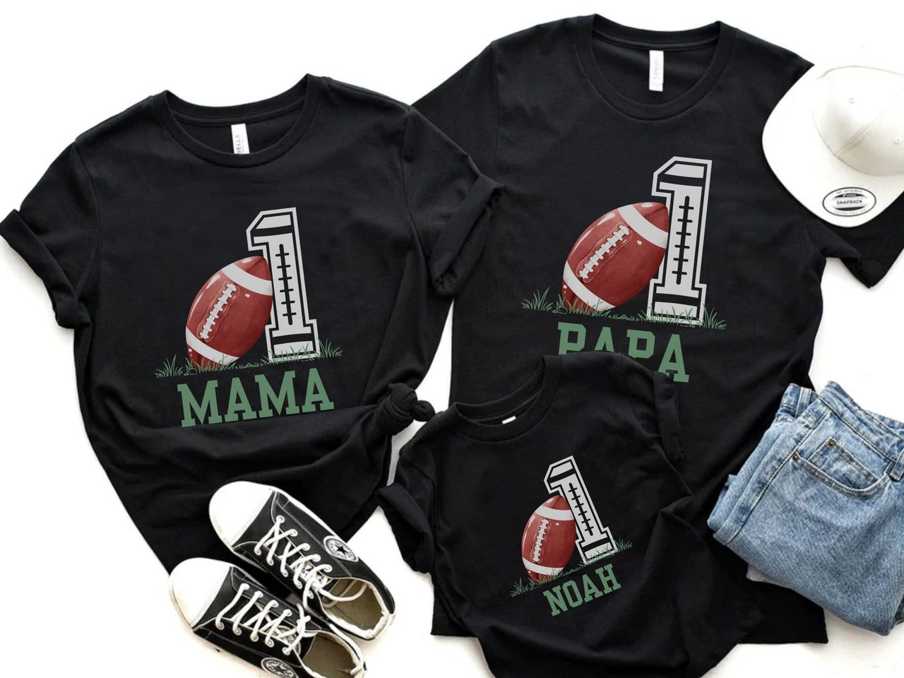 Personalized Football 1st Birthday Shirt