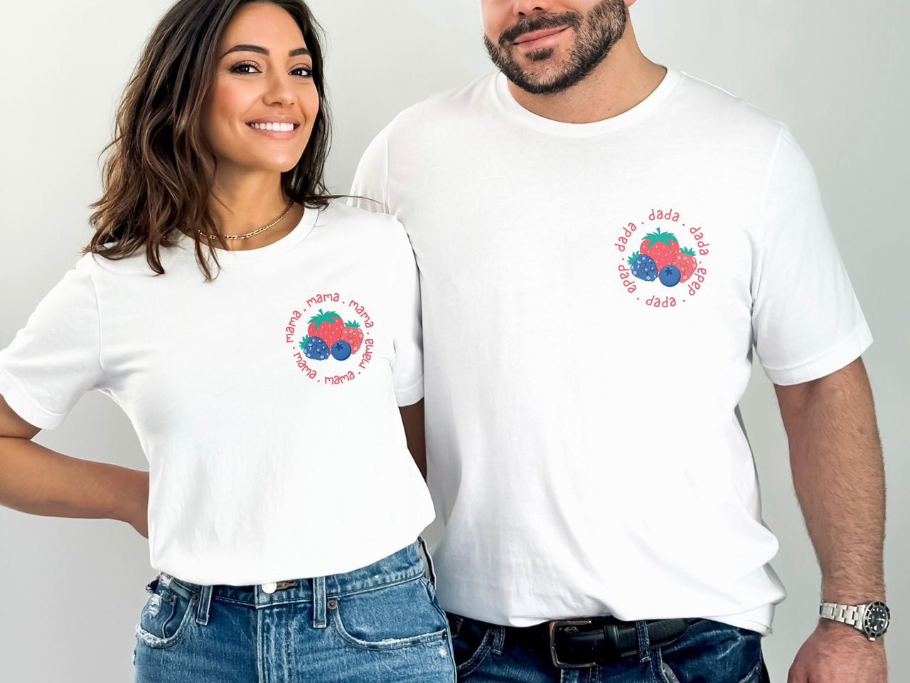 Mixed Berry Circular Pocket Design Parents Shirt