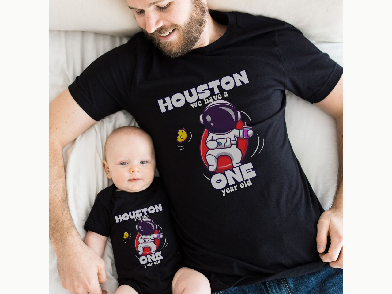 Astronaut Chilling - Houston We Have a One Year Old Theme