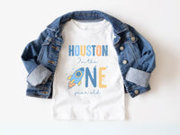 Colorful Houston 1st Birthday Family Matching Shirt