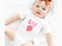 Cute Strawberry Pocket Design - Berry First Birthday Tee