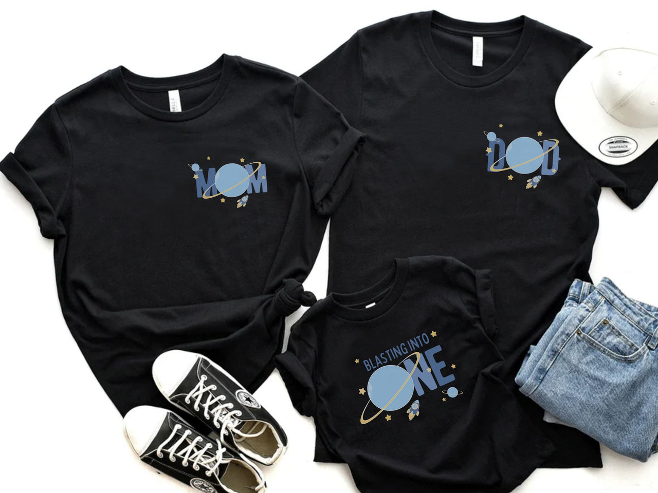 Planet Pocket Design – Space 1st Birthday Tee