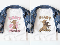 Personalized Cowboy & Cowgirl - My First Rodeo Shirts