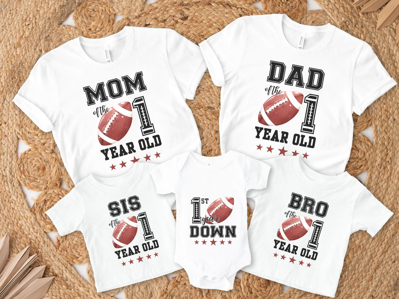 Football First Birthday Touchdown - Family Matching Tees