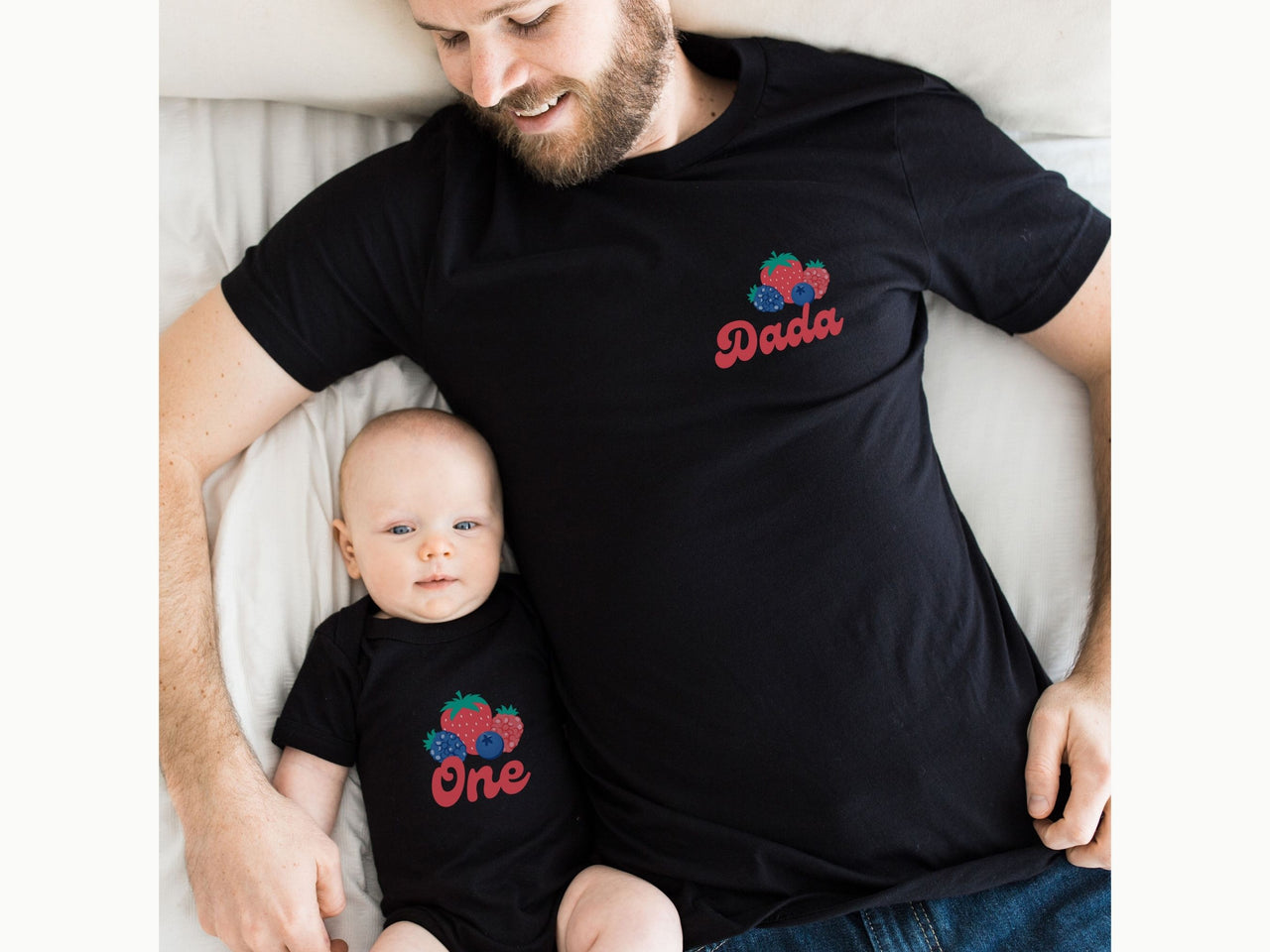 Mixed Berry Pocket Design Mama Dada Matching Tees