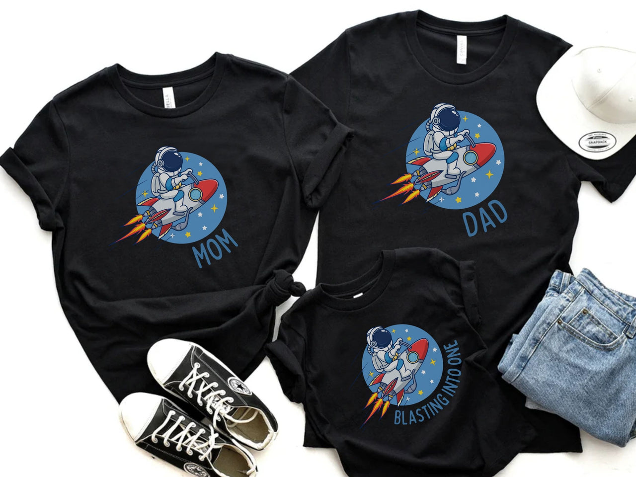 Astronaut Riding Space Ship - Blasting Into One Shirt